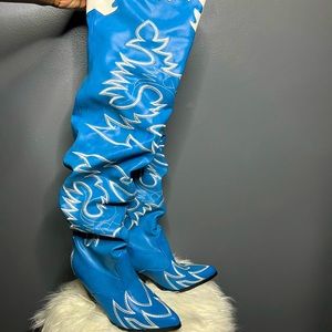 Over the knee fashion cowboy boots 🔥